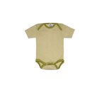 Baby-Body kurzarm Wolle/Seide gr&uuml;n geringelt