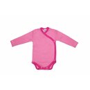 Wickelbody langarm Wolle/Seide beere geringelt