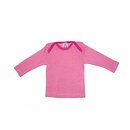 Baby-Schlupfhemd langarm Wolle/Seide beere geringelt