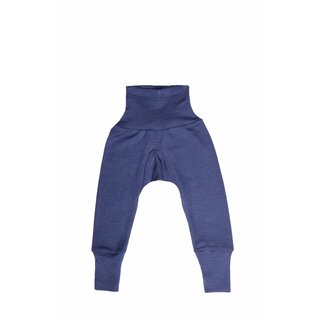 Babyhose mit Bund Wolle/Seide marine 74/80