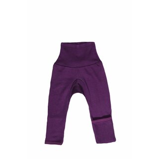Babyhose aus Wolle/Seide mit Kratzschutz pflaume