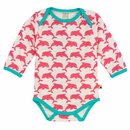 Langarmbody mit Druck Delfine coral