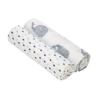 Swaddle Mullt&uuml;cher Heavenly soft XL 2er Little Water Whale