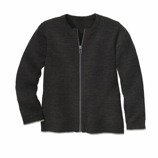 Strick-Jacke mit Zipper Merino-Wolle anthrazit