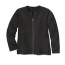 Strick-Jacke mit Zipper Merino-Wolle anthrazit