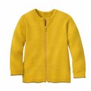 Strick-Jacke mit Zipper Merino-Wolle Curry