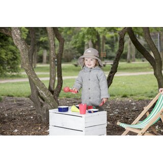 Baby- und Kinderm&uuml;tze Feuerwehr mit Strickbund taupe UV40