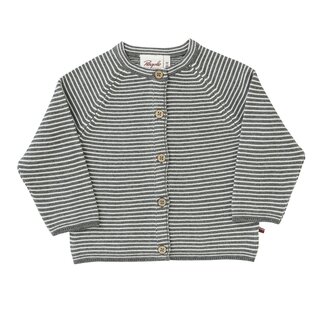 Strick Cardigan schiefergrau geringelt