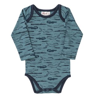 Langarmbody smaragd bedruckt Krokodil