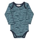 Langarmbody smaragd bedruckt Krokodil