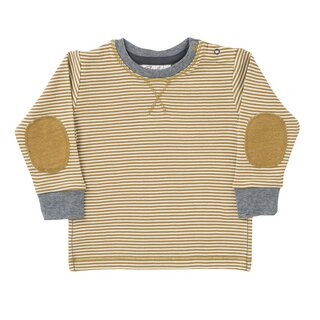 Langarmshirt karamell geringelt