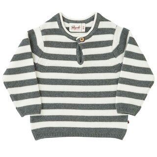 Strick Pullover schiefergrau geringelt