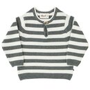 Strick Pullover schiefergrau geringelt