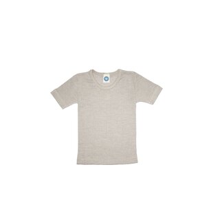 Kinder-Unterhemd halbarm Baumwolle/Wolle/Seide grau meliert