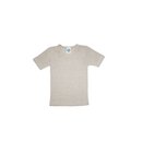 Kinder-Unterhemd halbarm Baumwolle/Wolle/Seide grau meliert