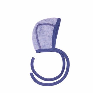 Babyh&auml;ubchen Wolle/Baumwoll-Fleece marine m&eacute;lange