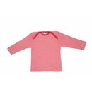 Baby-Schlupfhemd langarm Wolle/Seide rot geringelt