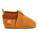 Orangenkinder Leder-Hausschuhe mit Sohle Amigo hellbraun