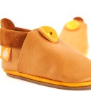 Orangenkinder Leder-Hausschuhe mit Sohle Amigo hellbraun