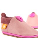 Orangenkinder Leder-Hausschuhe mit Sohle Amigo lila