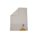 LENA Baumwolldecke "Affe" nordsee mit Stick 75cm x 100cm GOTS