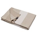 LINO Leinenplaid "Blockstreifen" natur 135cm x 200cm