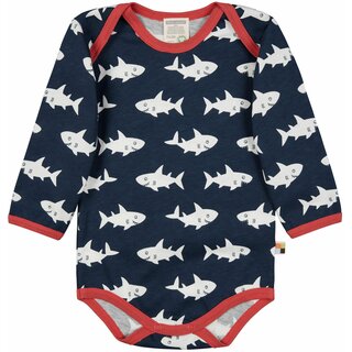 Body langarm mit Druck Hai ultramarin