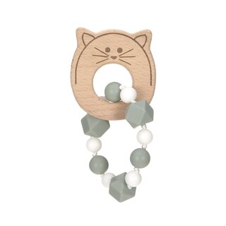 L&Auml;SSIG Greifling Holz mit Silikon-Bei&szlig;kette