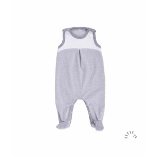 Fr&uuml;hchen-Strampler Interlock Falte grau-ecru