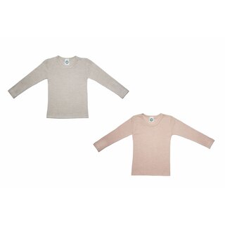 Kinder-Unterhemd langarm Baumwolle/Wolle/Seide