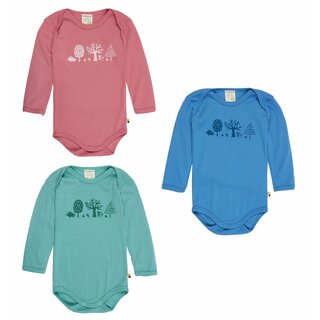 loud+proud Body langarm Derby Rib Kollektion Waldtiere