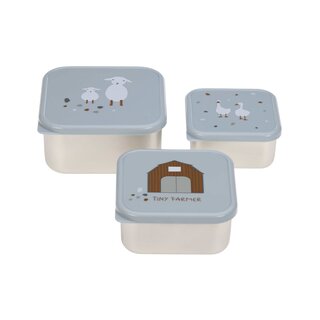 L&Auml;SSIG Snackbox Stainless Steel 3er Set - Tiny Farmer