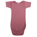 Body halbarm Feinripp pink-grau gestreift