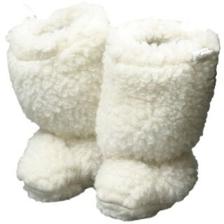 Babystiefelchen Wollflor natur