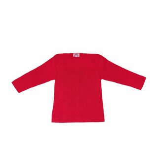 Baby-Schlupfhemd langarm Wolle/Seide rot