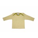 Baby-Schlupfhemd langarm Wolle/Seide gr&uuml;n geringelt