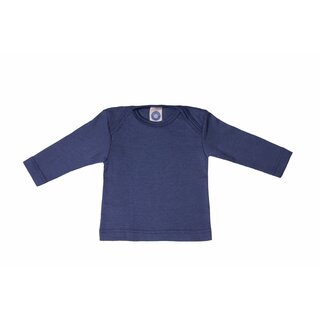 Baby-Schlupfhemd langarm Wolle/Seide marine