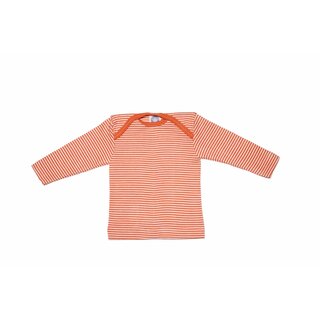 Baby-Schlupfhemd langarm Wolle/Seide safran geringelt