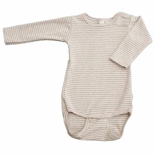 Body langarm Feinripp ros&eacute;-grau gestreift