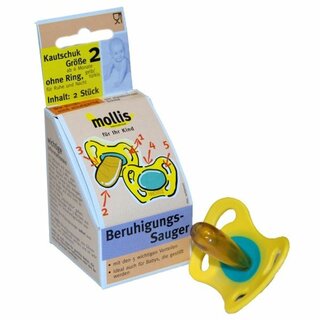 Mollis Schnuller Kautschuk ohne Ring Gr.2 2 St&uuml;ck